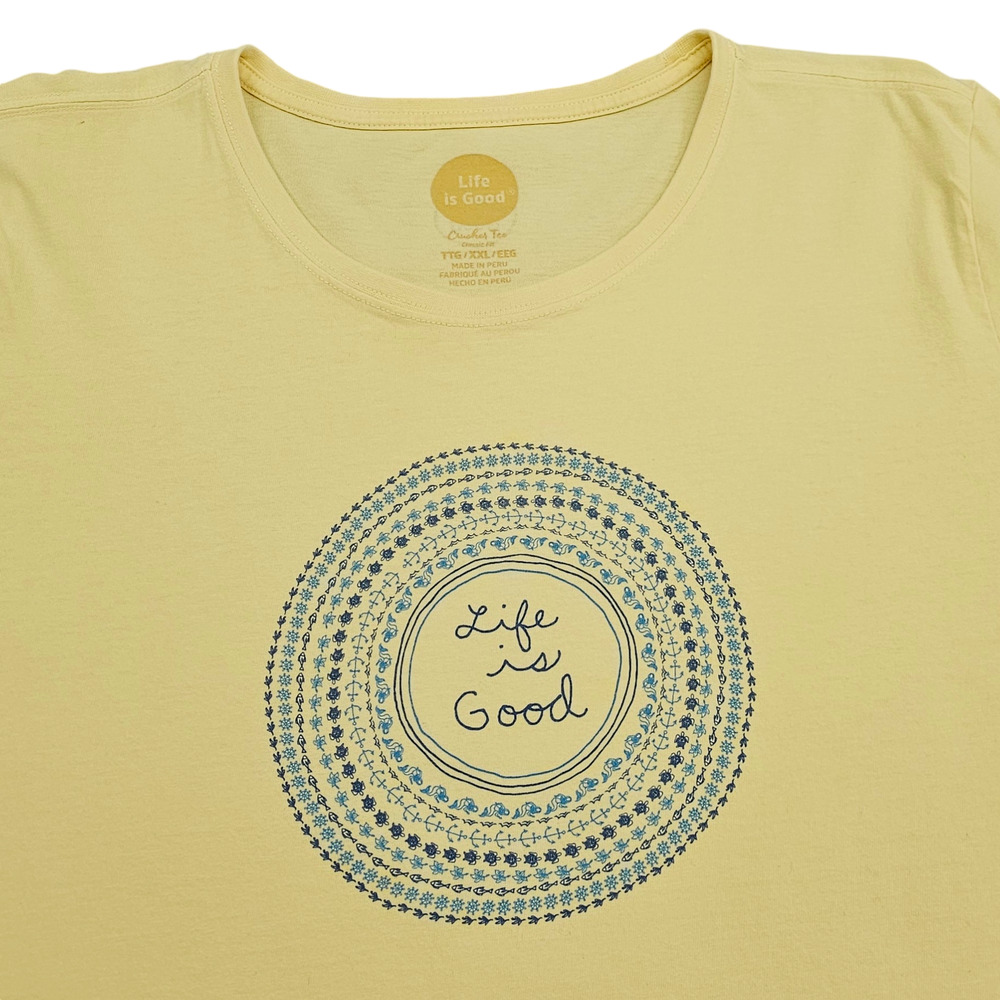 Life is Good Shirt Womens XXL Yellow Crusher Tee Graphic Print Short Sleeve - Picture 3 of 12